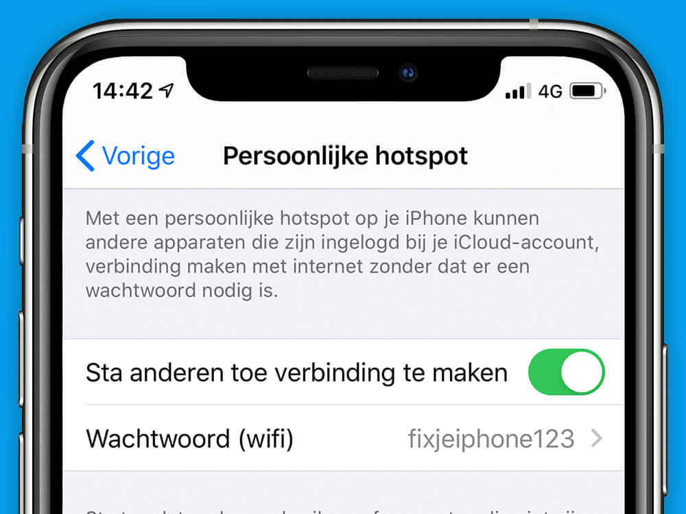 Hoe maak je van een iPhone een WiFi hotspot?